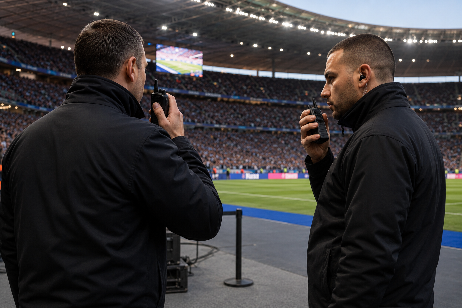 coordonner une équipe lors d'un événement sportif au talkie walkie